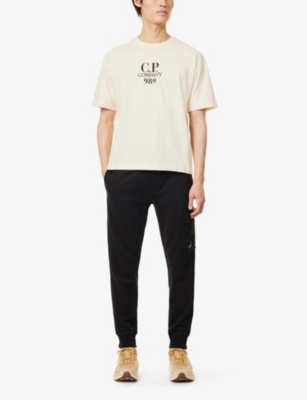 C.p. Company Mens Cp Company Excl 909 Logo-embroidered Cotton T-shirt In Pistachio Shell