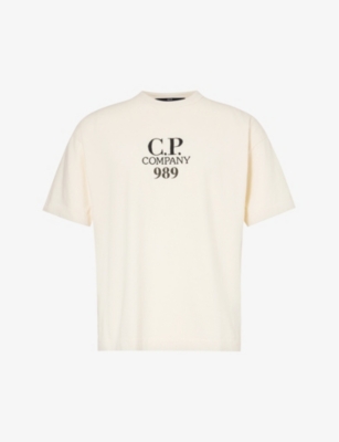 C.p. Company Mens Cp Company Excl 909 Logo-embroidered Cotton T-shirt In Pistachio Shell
