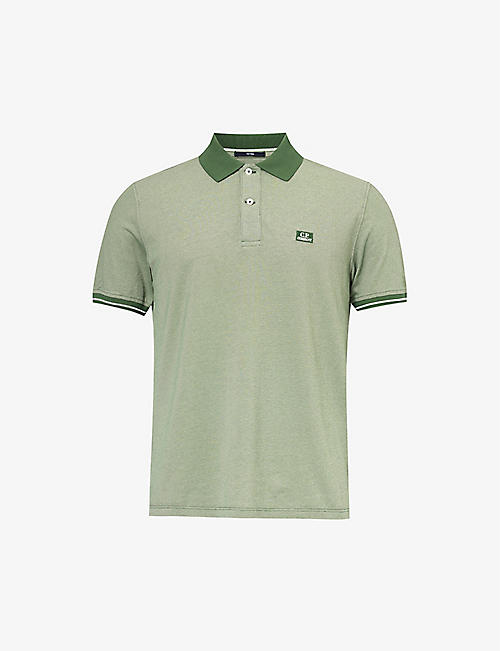 CP COMPANY: Brand-embroidered cotton-blend polo shirt