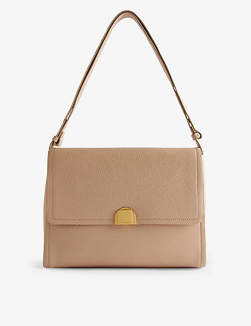 TED BAKER: Imilily lock-embellished leather shoulder bag