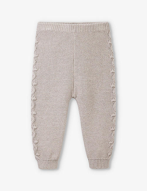 THE LITTLE WHITE COMPANY: Cable-stitch knitted organic-cotton leggings newborn-24 months