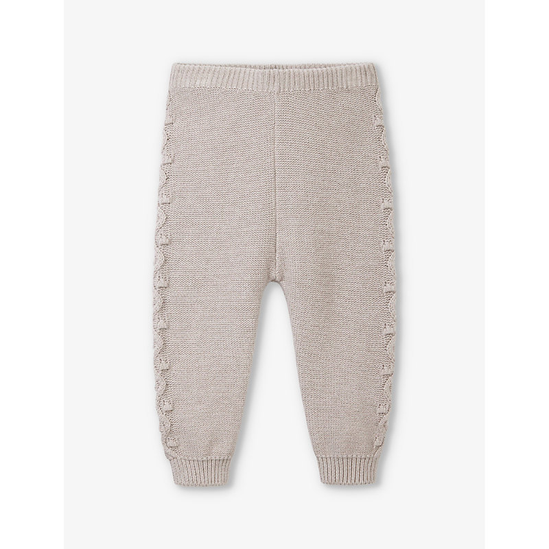 The Little White Company Boys Mouse Kids Cable-stitch Knitted Organic-cotton Leggings Newborn-24 Mon