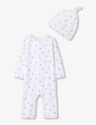 THE LITTLE WHITE COMPANY: Sheep-print two-piece organic-cotton set 0-6 months