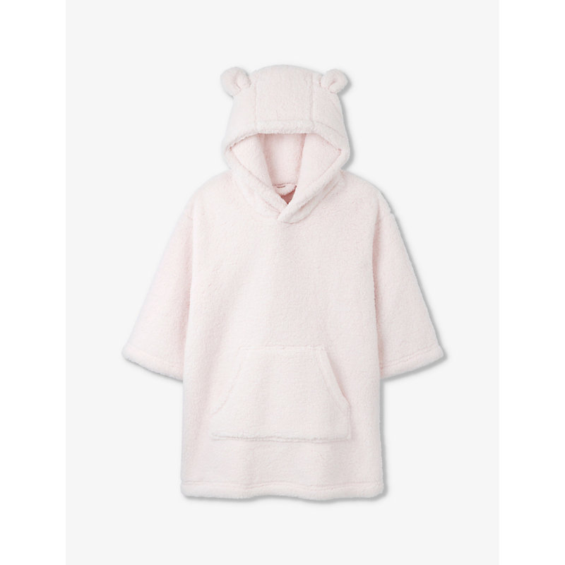 The Little White Company Girls Pink Kids Bear Faux-sheepskin Recycled-polyester Hoodie 1-6 Years