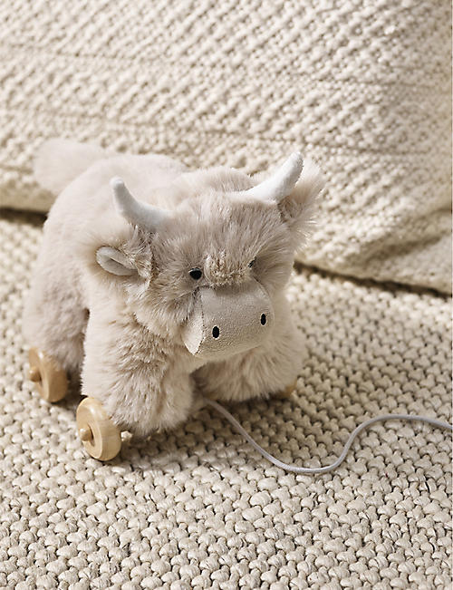 THE LITTLE WHITE COMPANY: Hattie Highland Cow pull-along toy