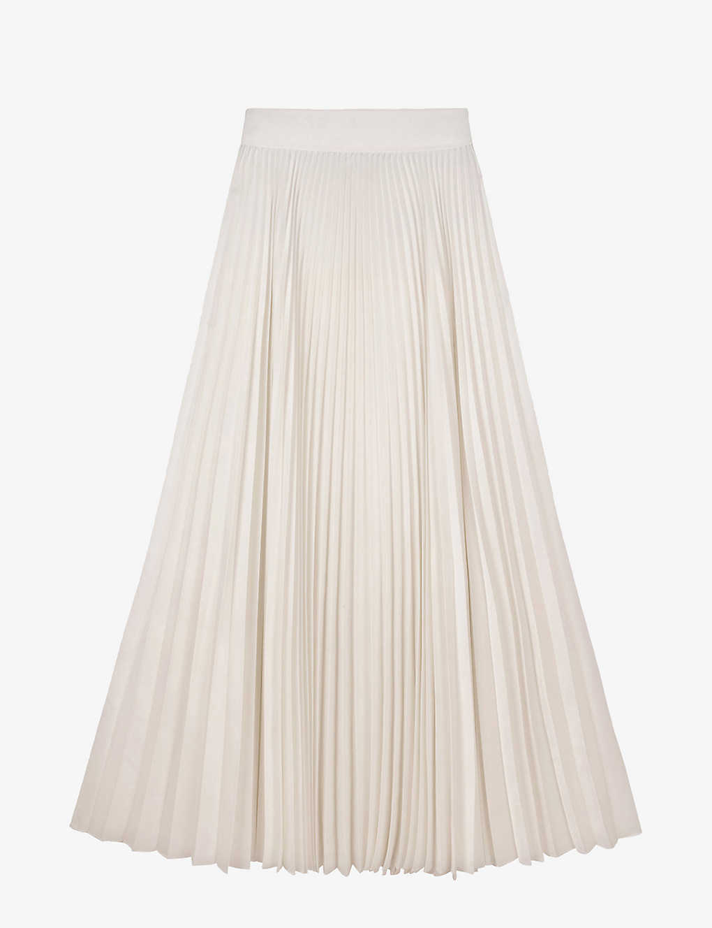 The White Company Womens Ivory Pleated High-rise Recycled-polyester Midi Skirt