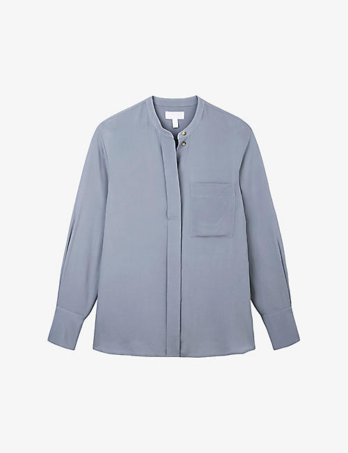 THE WHITE COMPANY: Relaxed-fit wide-placket jersey blouse