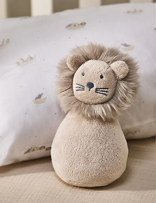 THE LITTLE WHITE COMPANY: Lenny Lion rocking toy 17.5cm