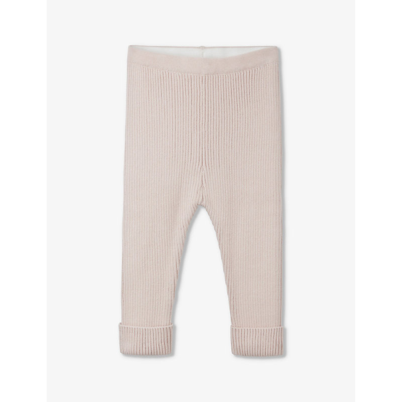 The Little White Company Babies'  Blossom Turn-back Cuff Knitted Organic-cotton Leggings 0-24 Months