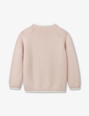 Shop The Little White Company Girls Blossom Kids Daisy-embroidered Knitted Organic-cotton Blend Jumper 0-
