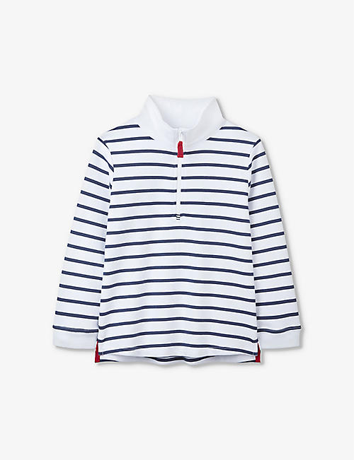 THE LITTLE WHITE COMPANY：Breton 条纹棉质橄榄球衫 18 个月 -6 岁