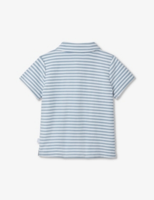 Shop The Little White Company Stripe Striped Terry Organic-cotton Polo Shirt 0-18 Months