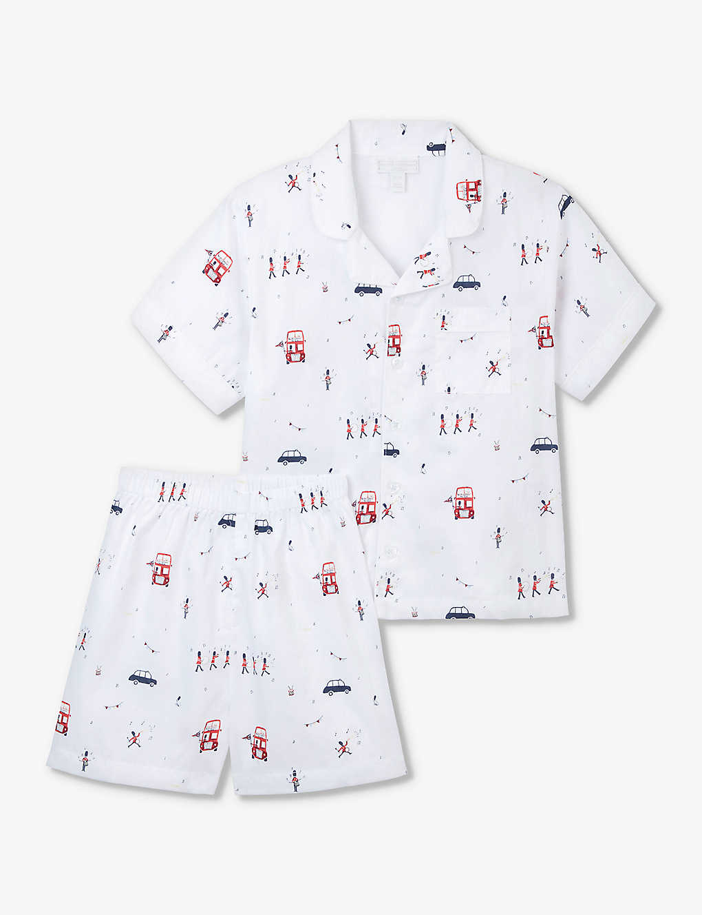 The Little White Company Boys Multi Kids London Parade-print Organic-cotton Pyjama Set 1-6 Years