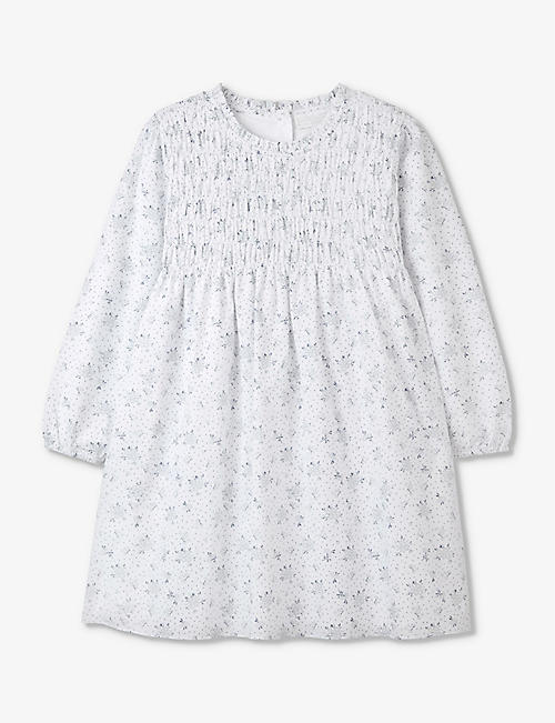 THE LITTLE WHITE COMPANY: Camille floral-print organic-cotton dress 18 months - 6 years