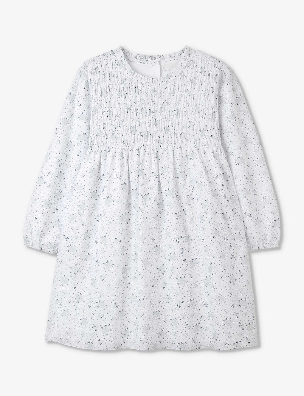 The Little White Company Babies'  White Camille Floral-print Organic-cotton Dress 18 Months - 6 Years