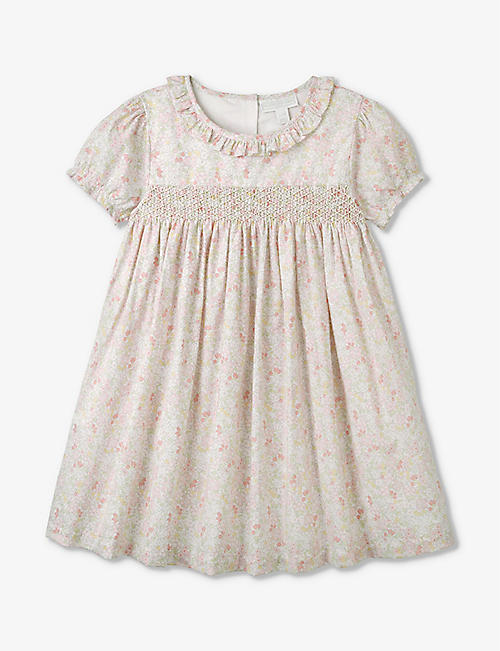 THE LITTLE WHITE COMPANY: Petunia hand-smocked organic-cotton dress 18 months - 6 years