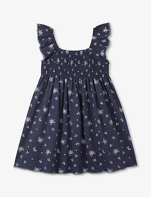 THE LITTLE WHITE COMPANY: Camille frill-sleeve organic-cotton dress 18 months - 6 years