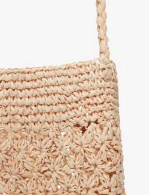 THE WHITE COMPANY THE WHITE COMPANY WOMEN'S NATURAL FLORAL RAFFIA BUCKET CROSS-BODY BAG