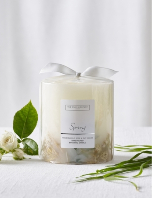 Shop The White Company Spring Botanical Medium Mineral-wax Candle In None/clear