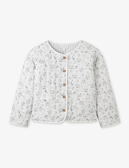 THE LITTLE WHITE COMPANY: Camille floral-print quilted organic-cotton jacket 18 months-6 years