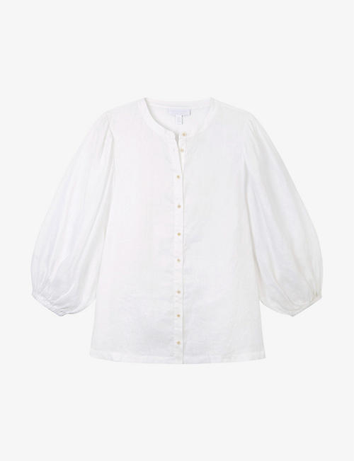 THE WHITE COMPANY: Relaxed-fit puff-sleeve linen shirt