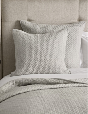 THE WHITE COMPANY: Hayden hand-quilted medium cotton square cushion 50cm x 50cm