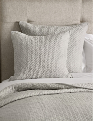 THE WHITE COMPANY: Hayden hand-quilted large cotton square cushion 60cm x 60cm