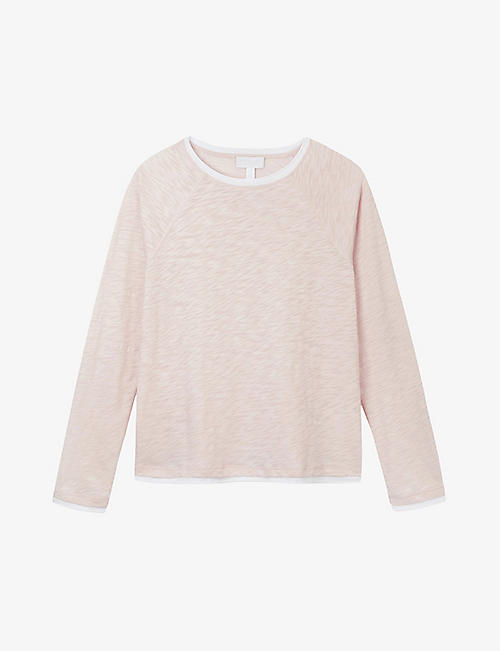 THE WHITE COMPANY: Round-neck long-sleeve organic-cotton top