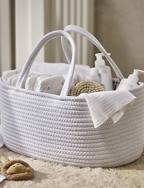 THE LITTLE WHITE COMPANY: Striped woven storage bag