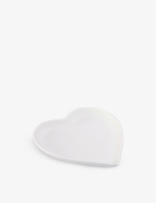 THE WHITE COMPANY: Heart-shape porcelain ceramic soap plate 12cm