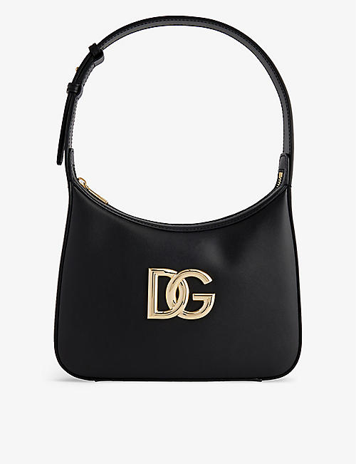 DOLCE & GABBANA: Brand-plaque leather top handle bag