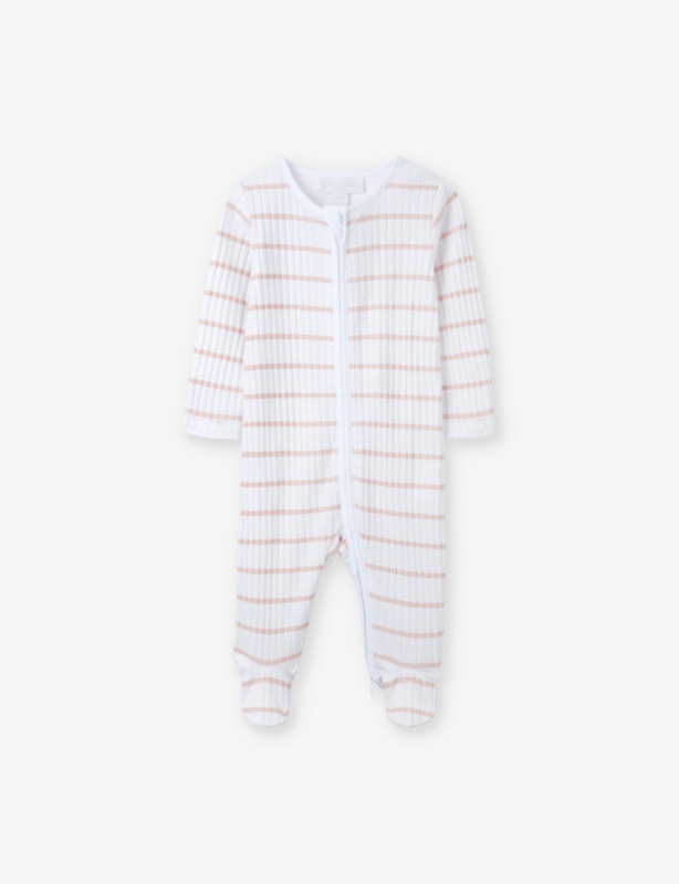 Stripe-pattern organic-cotton babygrow  0-24 months