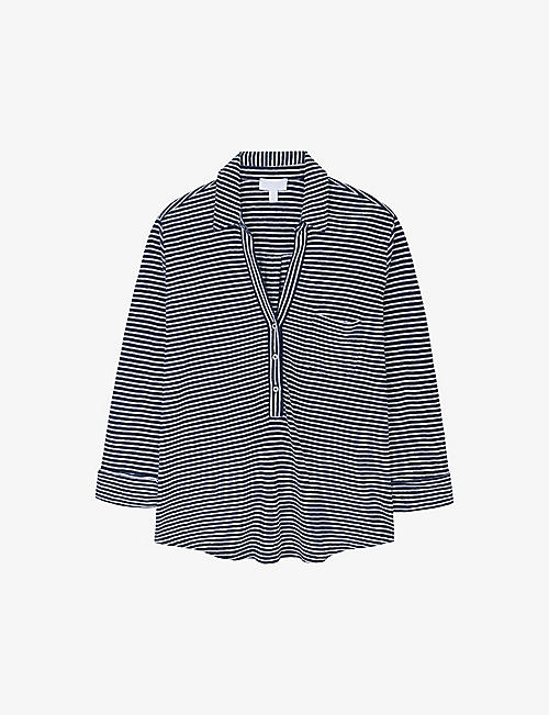 THE WHITE COMPANY: Stripe-pattern linen shirt