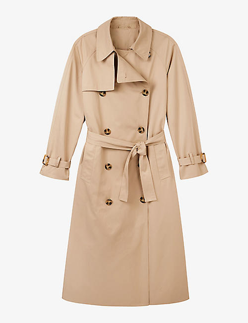 THE WHITE COMPANY: Relaxed-fit double-breasted cotton-blend trench