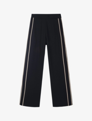 THE WHITE COMPANY: High-rise side-stripe stretch-jersey trousers