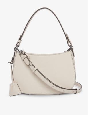 Shop The White Company S  Adjustable And Removeable-strap Leather Crossbody Bag In Almond