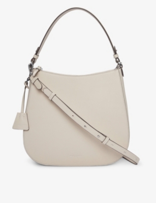 Shop The White Company S  Slouchy Hobo-shape Leather Bag In Almond