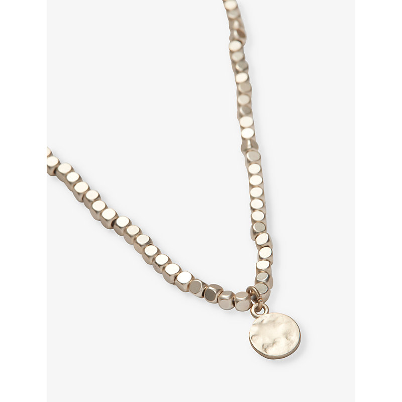 Shop The White Company Women's Gold Matte Beaded Gold-plated Brass Pendant Necklace