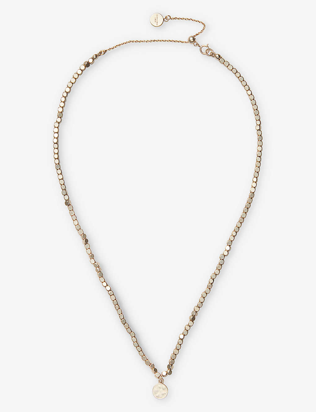 The White Company Womens Gold Matte Beaded Gold-plated Brass Pendant Necklace
