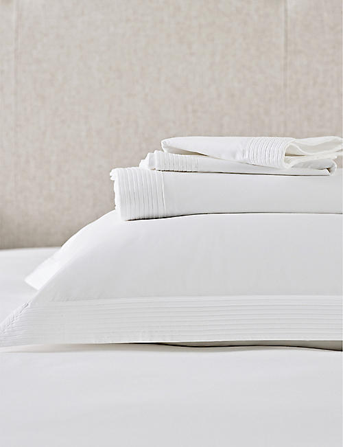 THE WHITE COMPANY: Beaumont stitched-pleat single Egyptian-cotton duvet cover