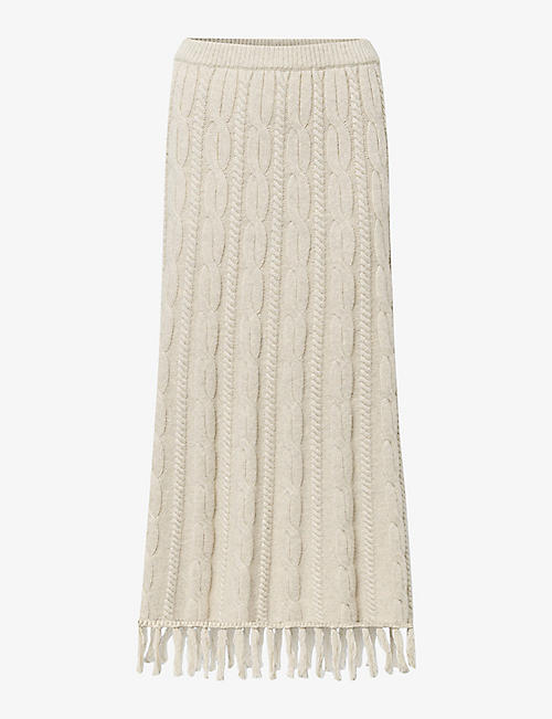 LOVECHILD: Estella cable-knit lambswool-blend maxi skirt