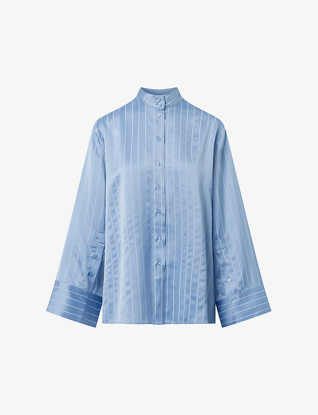 Lovechild Womens Powder Blue Himari Oversized Satin Shirt