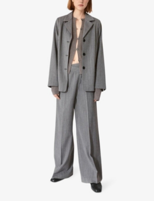 Shop Lovechild Women's Grey Malange Nigella Notched-lapel Stretch-woven Blazer