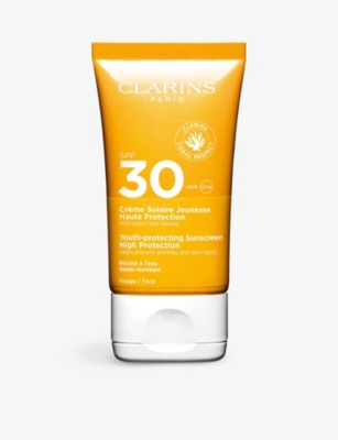 Clarins Youth-protecting High-protection Facial Sunscreen Spf 30 150ml In White