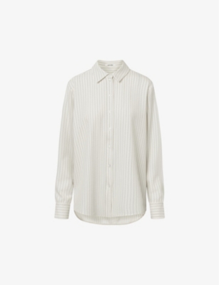 Nue Notes Womens Egret Essex Striped Stretch-woven Shirt