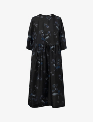 NUE NOTES: Demetri floral-print silk midi dress