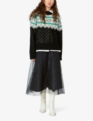 Shop Nue Notes Colton Fairisle-intarsia Wool-blend Knitted Jumper In Black