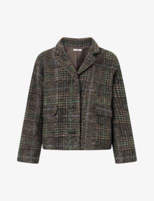 Nue Notes Womens Multi Otter Ernesto Checked Wool-blend Jacket