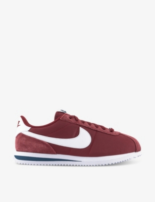 Shop Nike Mens Team Red White Midnight Cortez Brand-embellished Leather Low-top Trainers