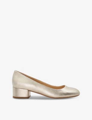 DUNE: Bracket Comfort block-heel suede heeled courts